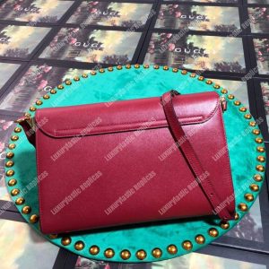 Gucci Medium Leather Shoulder Bag Red - Image 4