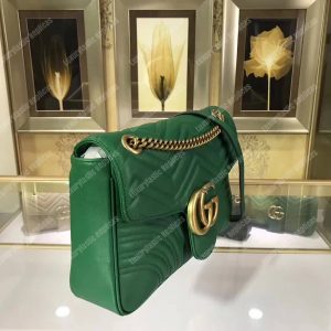 Gucci GG Marmont Medium Matelasse Shoulder Bag Emerald Green - Image 4