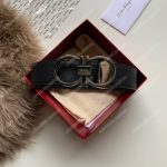 ﻿Salvatore Ferragamo Adjustable and Reversible Gancini Belt