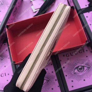 Gucci GG Leather Zip Around Wallet With Butterfly Light Pink - Image 5