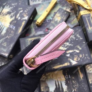 Gucci GG Marmont Zip Around Wallet Chevron Pink - Image 8