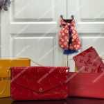 LV Pochette Felicie Monogram Vernis Leather Cerise