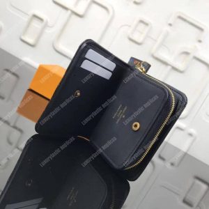 LV New Wave Zipped Compact Wallet Black - Image 10