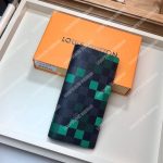 LV Brazza Wallet Damier Graphite Pixel Green