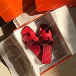 Hermes Oran Sandal Calfskin Leather Red