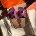 Hermes Oran Sandal Calfskin Leather Purple