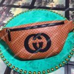 Gucci Gucci-Dapper Dan Belt Bag Brown with Ebony GG Pattern