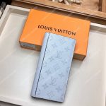 LV Brazza Wallet K45 Taiga Monogram Blanc