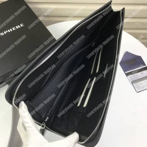 Prada Saffiano Leather Document Holder Triangle Logo Black - Image 8