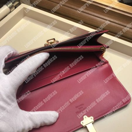 LV Cherrywood Wallet Patent Leather Fuchsia - Image 4