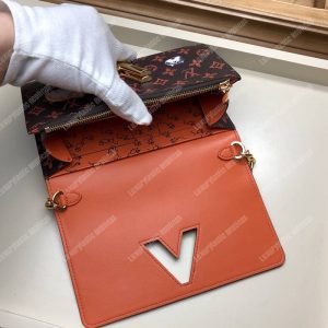 LV Twist Chain Wallet Catogram Dogs and Cats Brown Orange - Image 6