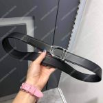 Hermes Etrier Buckle & Reversible Leather Strap 32 mm Noir