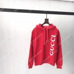 Gucci Print Hooded Sweatshirt Red