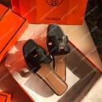 Hermes Oran Sandal Epsom Leather Black