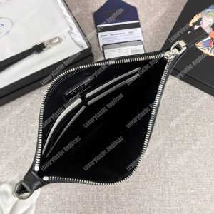 Prada Saffiano And Crocodile Leather Pouch Red - Image 7