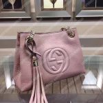 Gucci Soho Leather Chain Strap Shoulder Bag Pink
