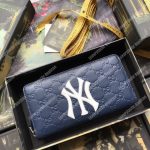 Gucci Blue Zip Around Wallet with NY Yankees™ Patch