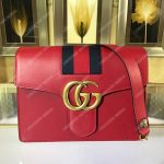 Gucci GG Marmont Stylish Striped Canvas Bag Red