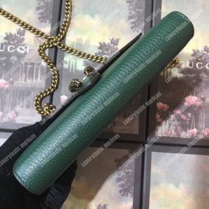 Gucci Calfskin Garden Dionysus Chain Wallet Green with Bat - Image 3