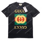 Gucci Cotton T-Shirt Vintage Gucci Logo Black