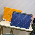 LV Pochette Voyage MM Damier Graphite coated Epi Leather Blue