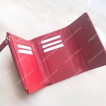 Gucci GG Marmont Matelassé Wallet Hibiscus Red - Image 6