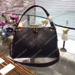 LV Ponthieu PM Monogram Empreinte Leather Marine Rouge
