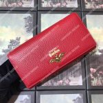Gucci Garden Leather Continental Wallet Red with Bat
