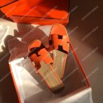 Hermes Oran Sandal Calfskin Leather Orange