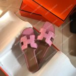 Hermes Oran Sandal Ostrich Leather Pink
