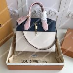 LV City Steamer MM Autres Cuirs Gris Antartica Navy Blue Rose Doux Pink