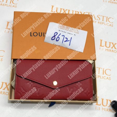 LV Sarah Wallet Monogram Empreinte Leather Scarlet - Image 10