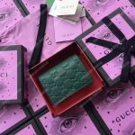 Gucci Signature Card Case In Emerald Green