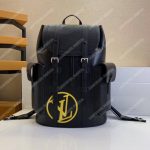 LV Christopher Backpack PM Epi Leather Acid Green Initials