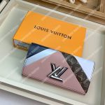LV Twist Wallet Epi Leather Monogram Blanc Rose