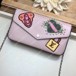 LV Special Edition Pochette Félicie Epi Leather Rose Ballerine