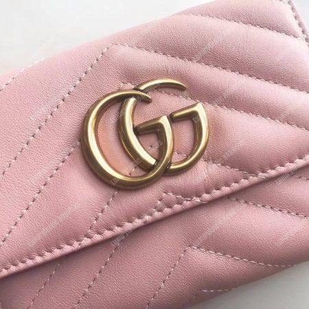 Gucci GG Marmont Matelassé Wallet Baby Pink - Image 7