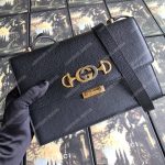 Gucci Zumi Grainy Leather Small Shoulder Bag Black