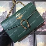 Gucci Calfskin Garden Dionysus Chain Wallet Green with Bat