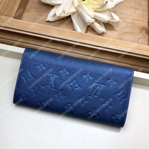 LV Sarah Wallet Monogram Empreinte Leather Marine Rouge - Image 8