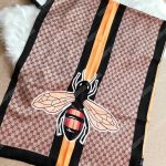 Gucci Bee Print Wool Stole Black