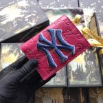 Gucci Coin Wallet With NY Yankees Patch Pink
