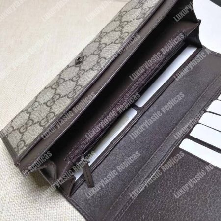 Gucci GG Supreme Continental Wallet Web Grey - Image 3