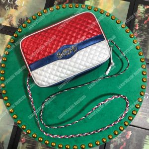 Gucci Laminated Leather Small Shoulder Bag Red/White - Image 4