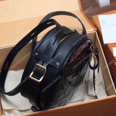 LV Boite Chapeau Souple Monogram Vernis Leather Noir - Image 6