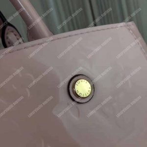LV Montaigne MM Tote Bag Monogram Vernis Rose Ballerine - Image 9
