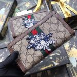 Gucci Ophidia GG Zip Around Wallet With Three Little Pigs