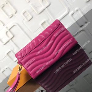 LV New Wave Long Wallet Rose Freesia Pink - Image 11