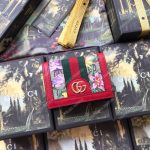Gucci Ophidia GG Flora Card Case Wallet Red