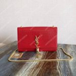 Saint Laurent Medium Kate Tassel Chain Bag Red Crocodile
